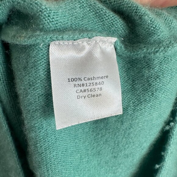 Intermix Green Teal Boat Neck Cashmere Long Sleeve Sweater - Picture 5 of 5